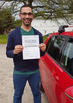 Chris passing his driving test on the 29th May 2021.