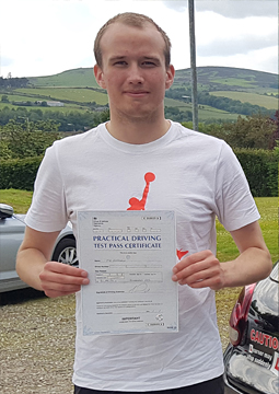 Eoghain passing his driving test on the 21st June 2021.