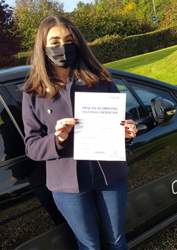 Holly passing her driving test on the 20th October 2021.