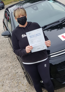 Lynne passing her driving test on the 27th July 2021.