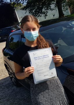 Alanna passing her driving test on the 31st August 2021.
