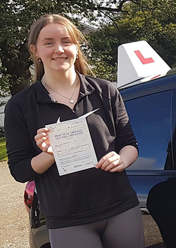 Caitriona passing her driving test on the 6th October 2023.