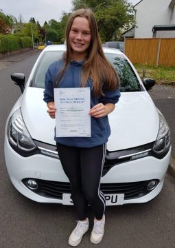 Catriona passing her driving on the 3rd June 2021.