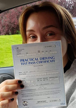 Holly passing her driving test on the 12th September 2022.