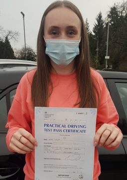 Isla passing her driving test on the 16th December 2021.