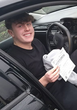 Josh passing his driving test on the 18th December 2023.