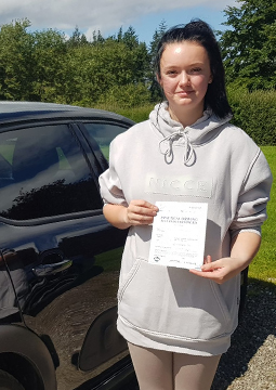 Rachel passing her driving test on the 8th August 2023.