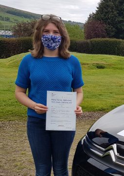Rachel passing her driving test on the 26th May 2021.