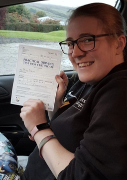 Robyn passing her driving test on the 20th October 2022.