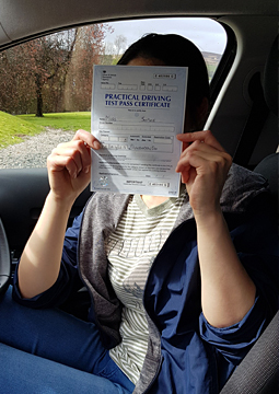 Sophie passing her driving test on the 12th April 2023.